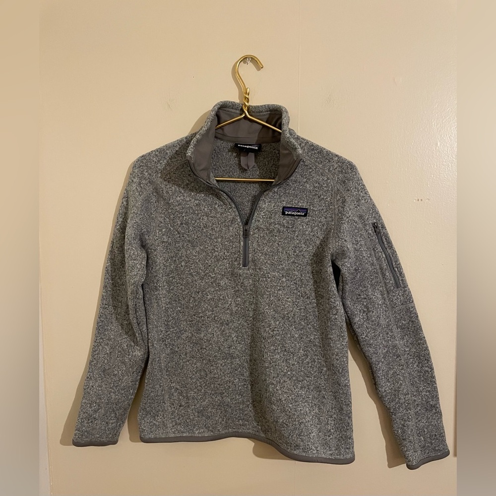 Patagonia Better Sweater Heather Gray 1/4 Zip  Pullover Womens Sm. FREE SHIPPING